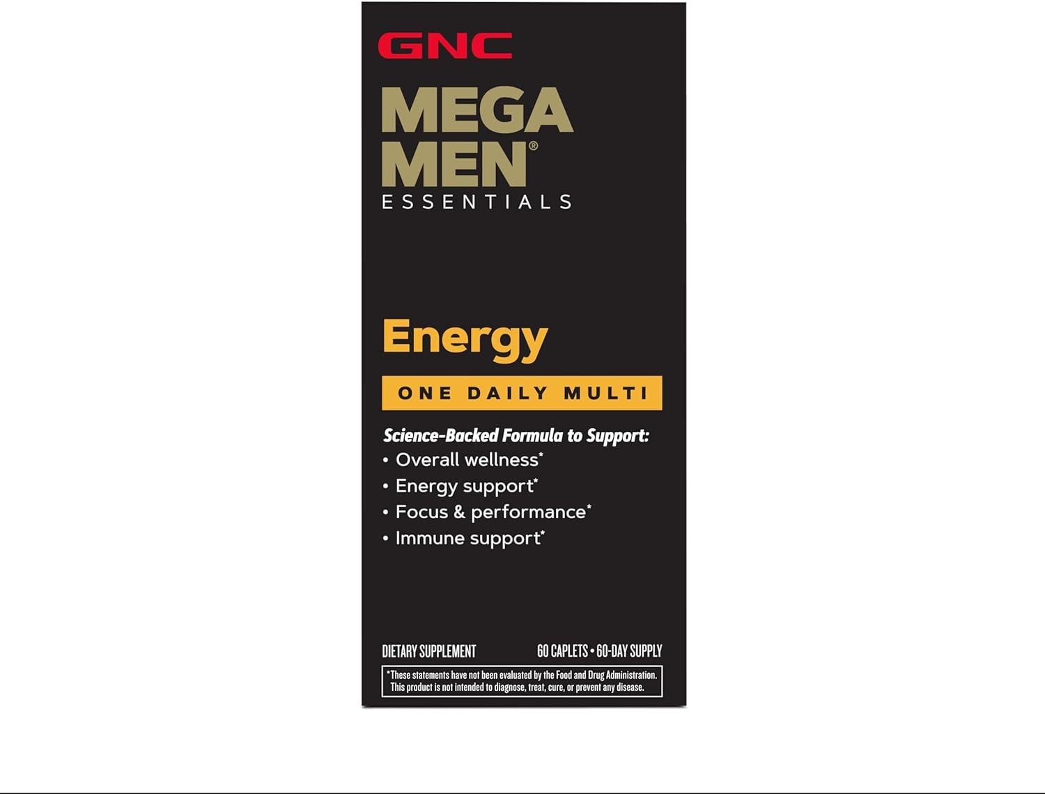 imageGNC Mega Men Multivitamin Energy and Metabolism 1 Daily60 Count Pack of 1
