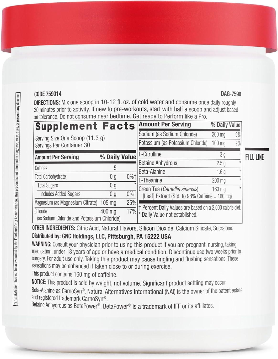 imageGNC Pro Performance PreWorkout Tropical Fruit Punch 30 Servings