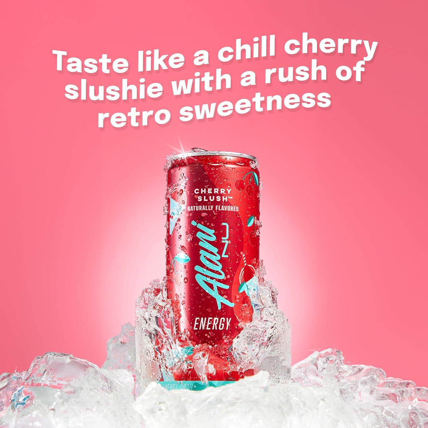 imageAlani Nu JUICY PEACH Sugar Free Low Calorie Energy Drinks 200mg Caffeine Biotin B Vitamins Zero Sugar 10 Calories 12 Fl Oz Cans 12 PackCherry Slush