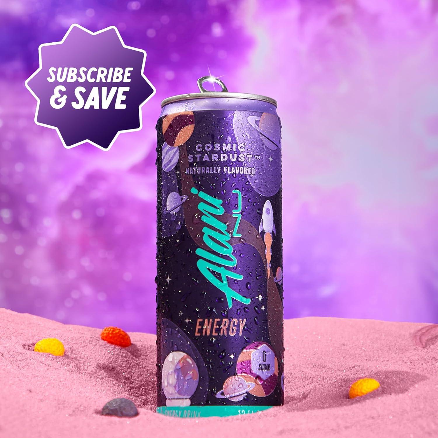 imageAlani Nu JUICY PEACH Sugar Free Low Calorie Energy Drinks 200mg Caffeine Biotin B Vitamins Zero Sugar 10 Calories 12 Fl Oz Cans 12 PackCosmic Stardust