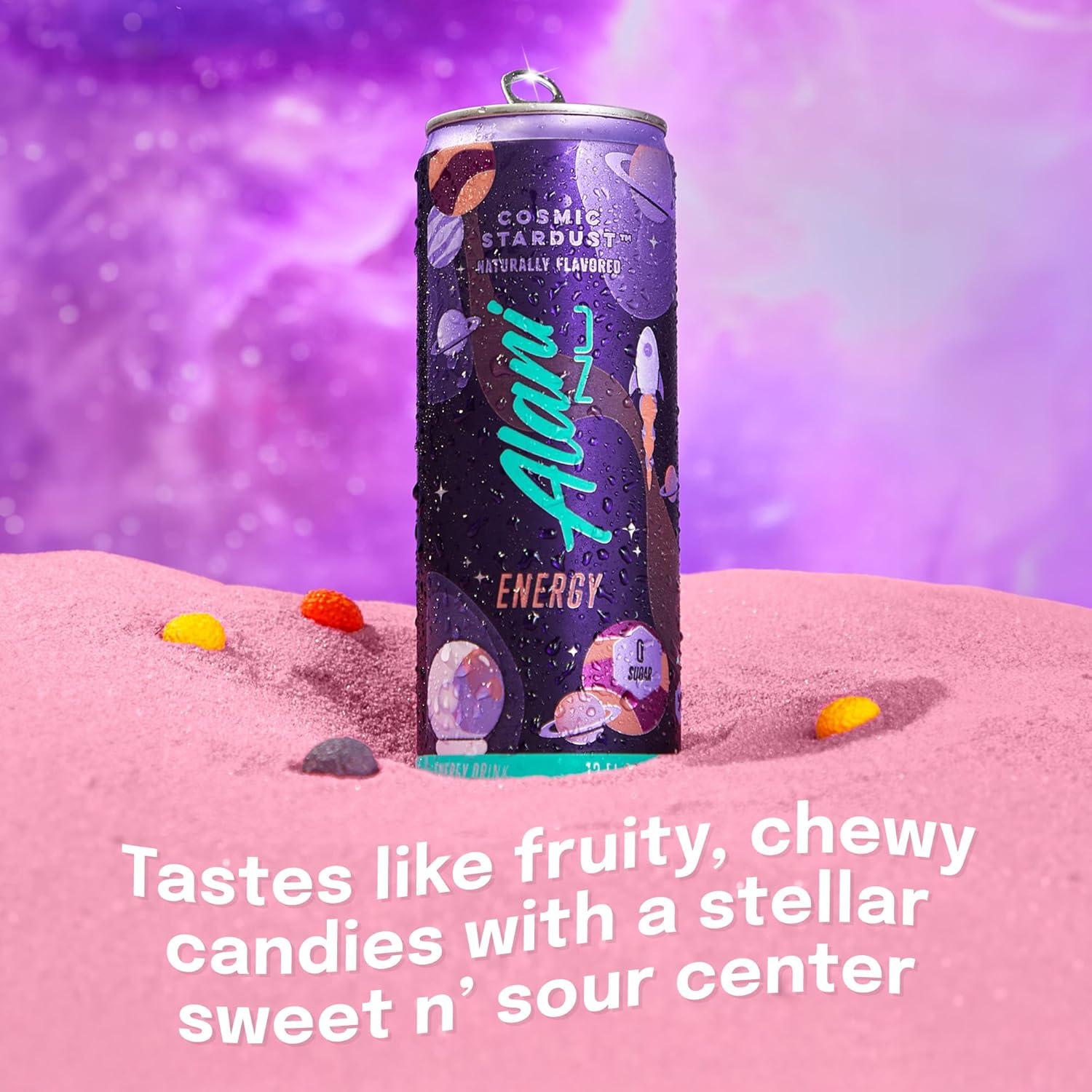 imageAlani Nu JUICY PEACH Sugar Free Low Calorie Energy Drinks 200mg Caffeine Biotin B Vitamins Zero Sugar 10 Calories 12 Fl Oz Cans 12 PackCosmic Stardust