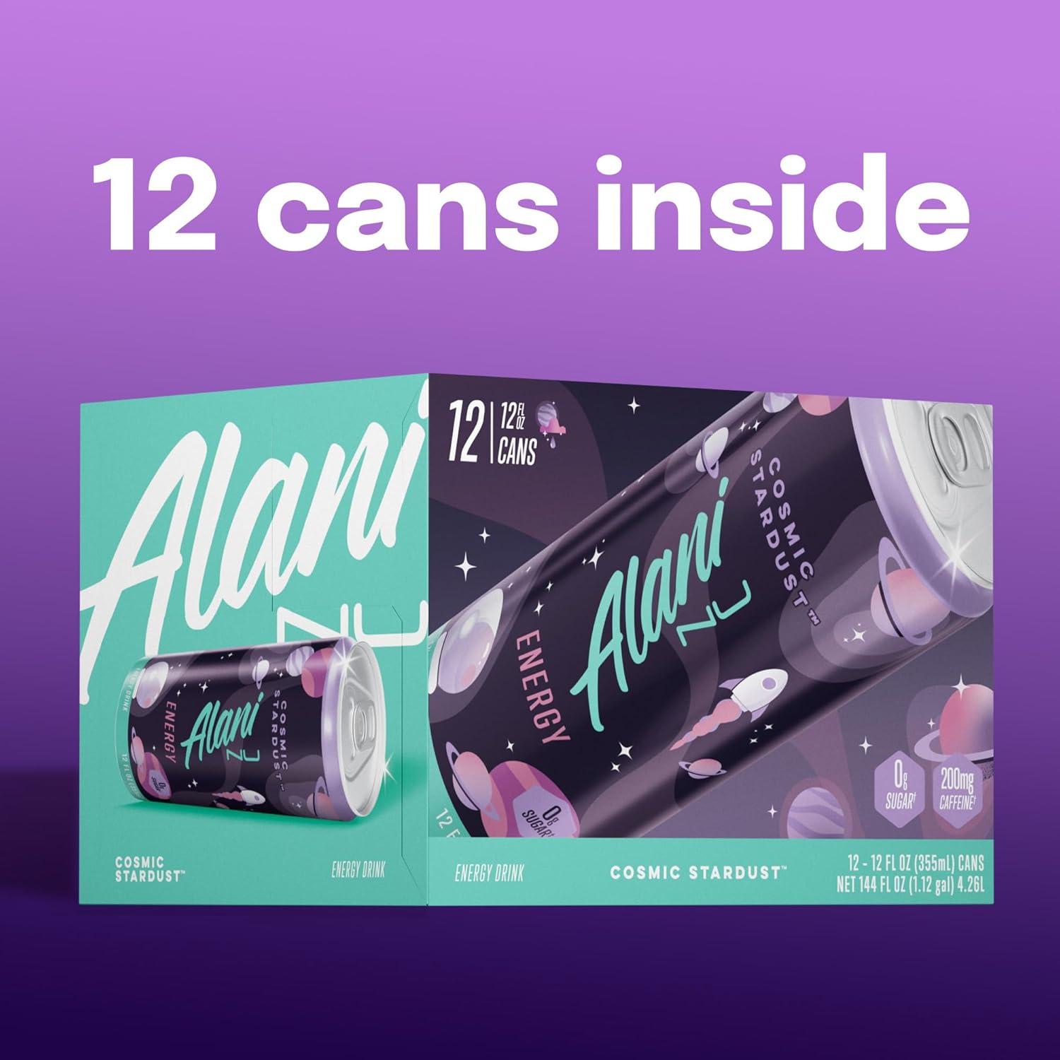 imageAlani Nu JUICY PEACH Sugar Free Low Calorie Energy Drinks 200mg Caffeine Biotin B Vitamins Zero Sugar 10 Calories 12 Fl Oz Cans 12 PackCosmic Stardust