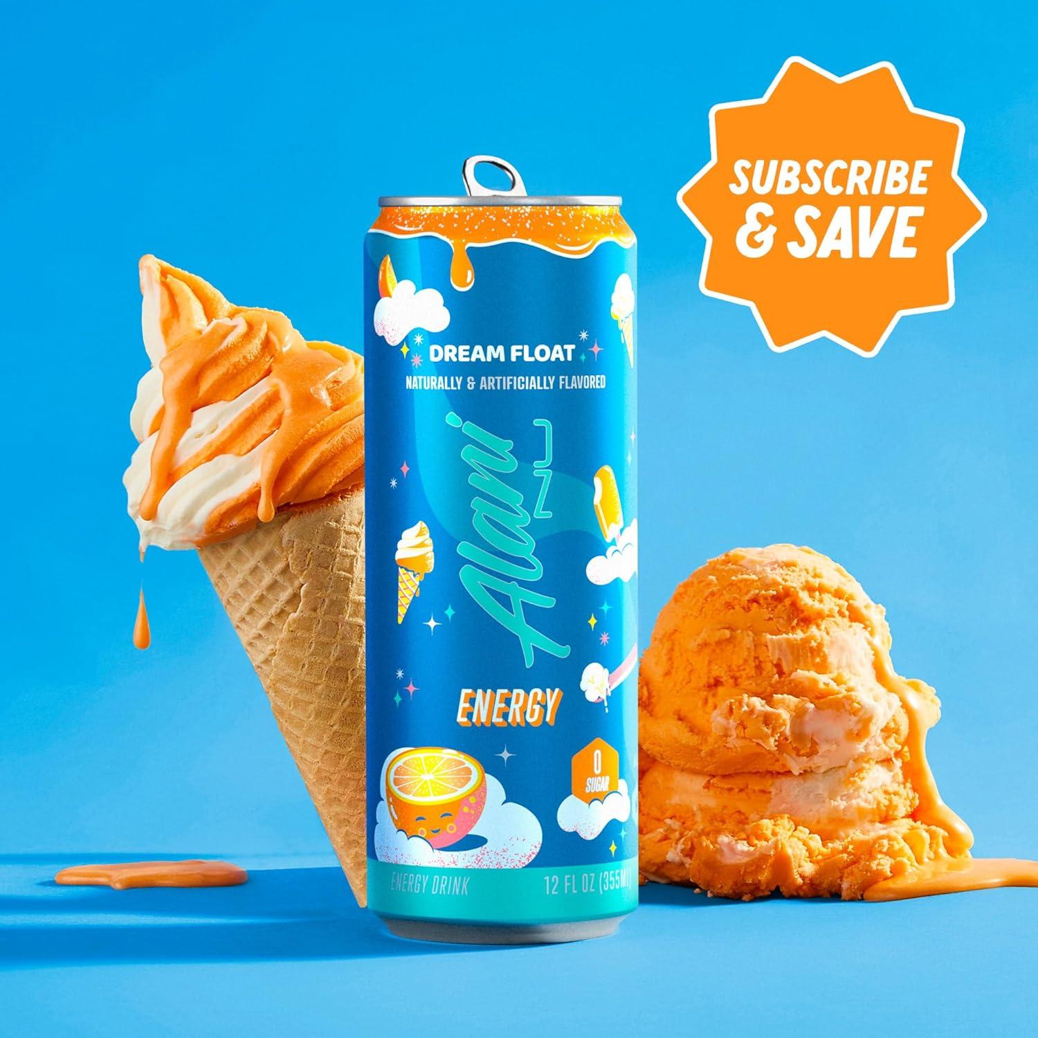 imageAlani Nu JUICY PEACH Sugar Free Low Calorie Energy Drinks 200mg Caffeine Biotin B Vitamins Zero Sugar 10 Calories 12 Fl Oz Cans 12 PackDream Float