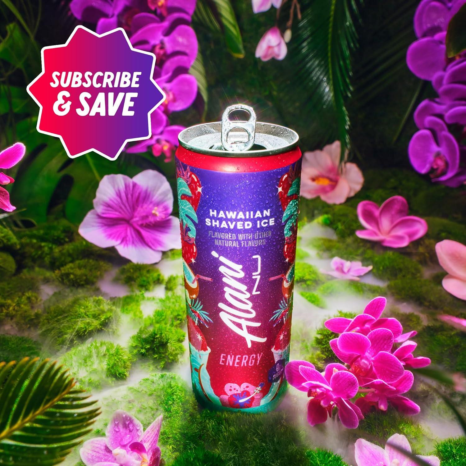 imageAlani Nu JUICY PEACH Sugar Free Low Calorie Energy Drinks 200mg Caffeine Biotin B Vitamins Zero Sugar 10 Calories 12 Fl Oz Cans 12 PackHawaiian Shaved Ice