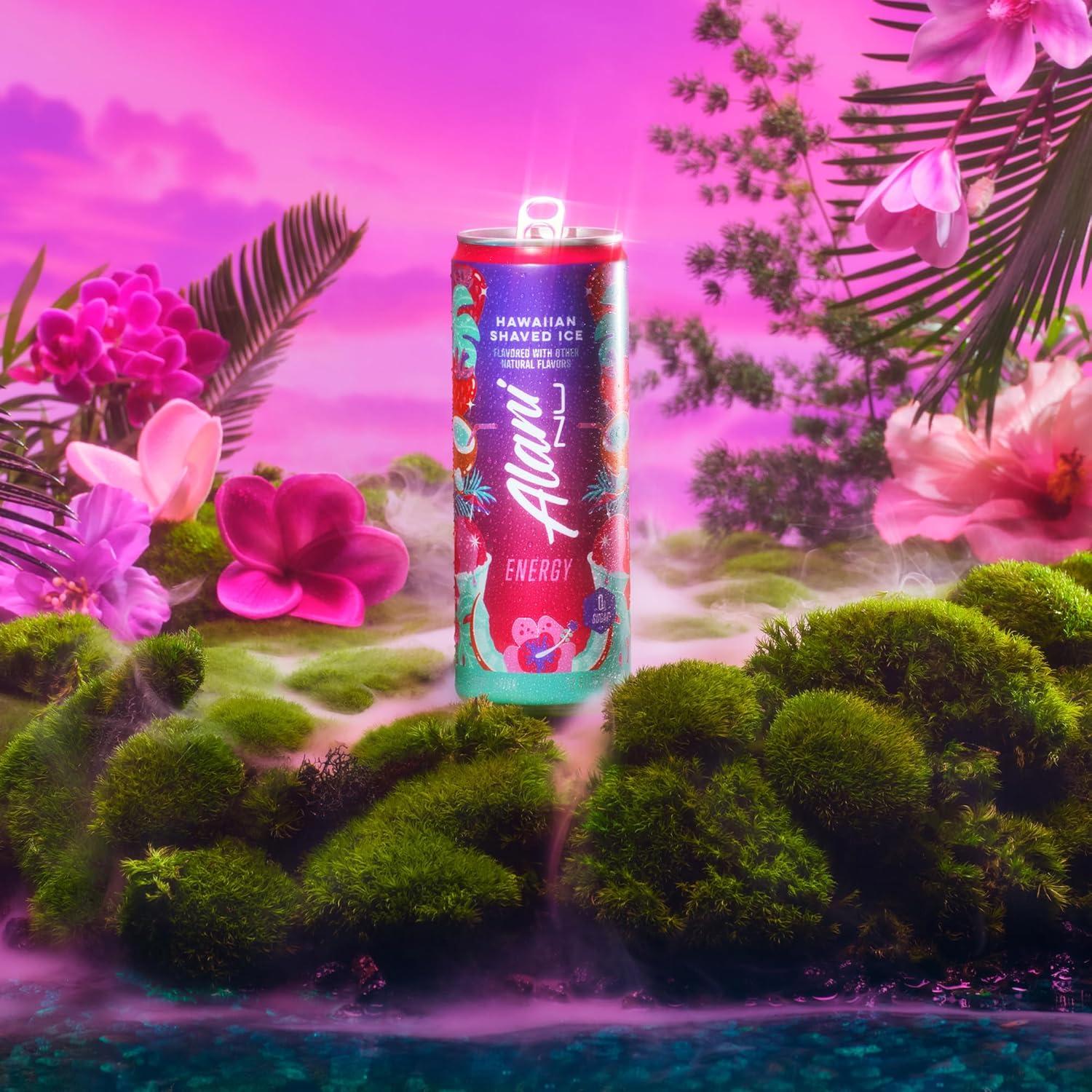 imageAlani Nu JUICY PEACH Sugar Free Low Calorie Energy Drinks 200mg Caffeine Biotin B Vitamins Zero Sugar 10 Calories 12 Fl Oz Cans 12 PackHawaiian Shaved Ice