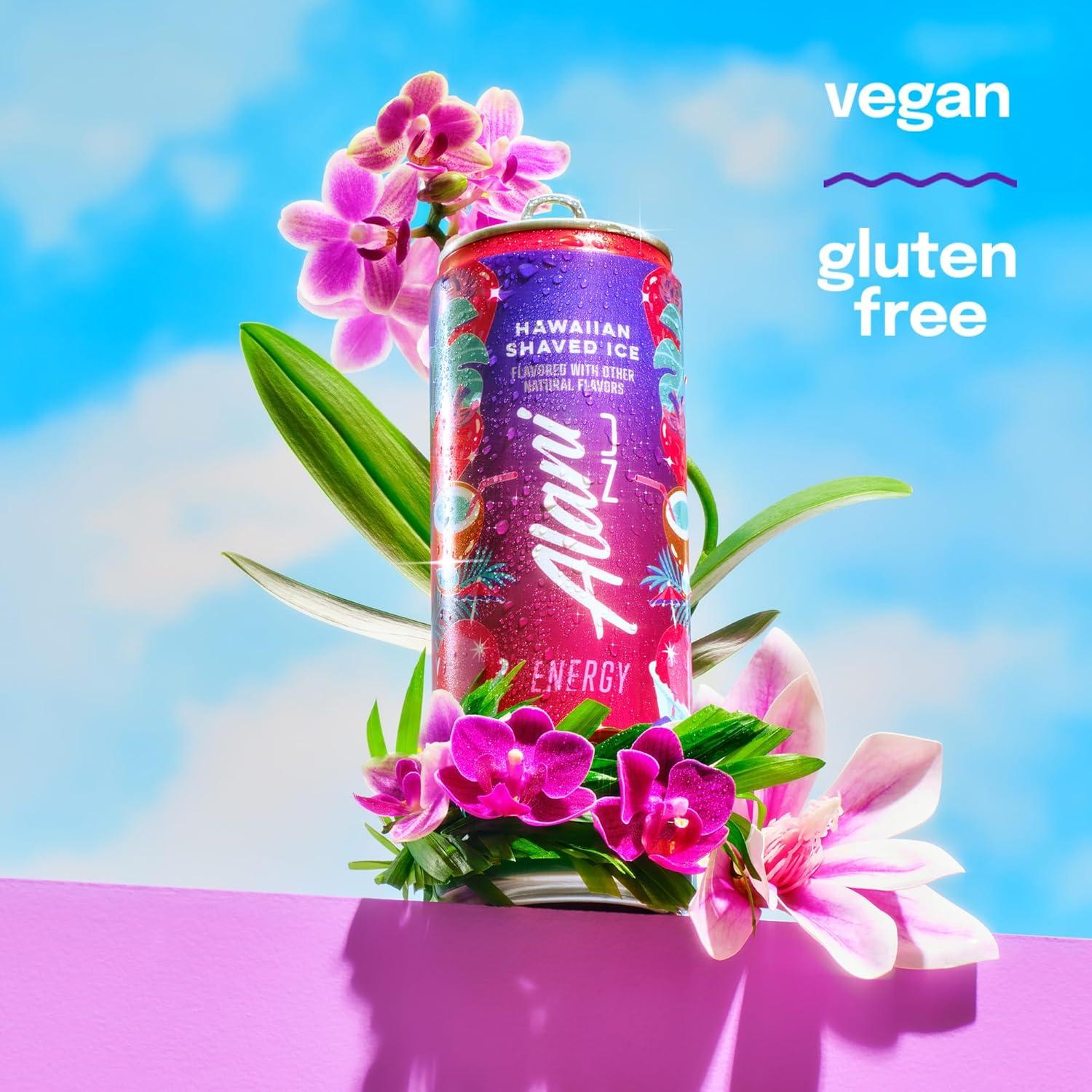 imageAlani Nu JUICY PEACH Sugar Free Low Calorie Energy Drinks 200mg Caffeine Biotin B Vitamins Zero Sugar 10 Calories 12 Fl Oz Cans 12 PackHawaiian Shaved Ice