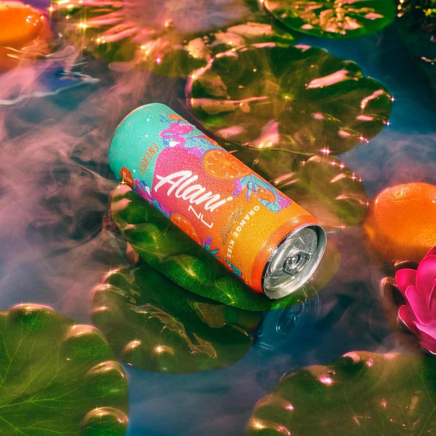 imageAlani Nu JUICY PEACH Sugar Free Low Calorie Energy Drinks 200mg Caffeine Biotin B Vitamins Zero Sugar 10 Calories 12 Fl Oz Cans 12 PackOrange Kiss
