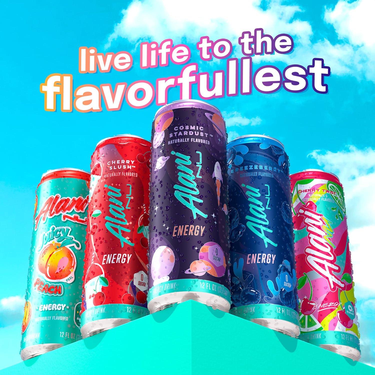 imageAlani Nu JUICY PEACH Sugar Free Low Calorie Energy Drinks 200mg Caffeine Biotin B Vitamins Zero Sugar 10 Calories 12 Fl Oz Cans 12 PackOrange Kiss
