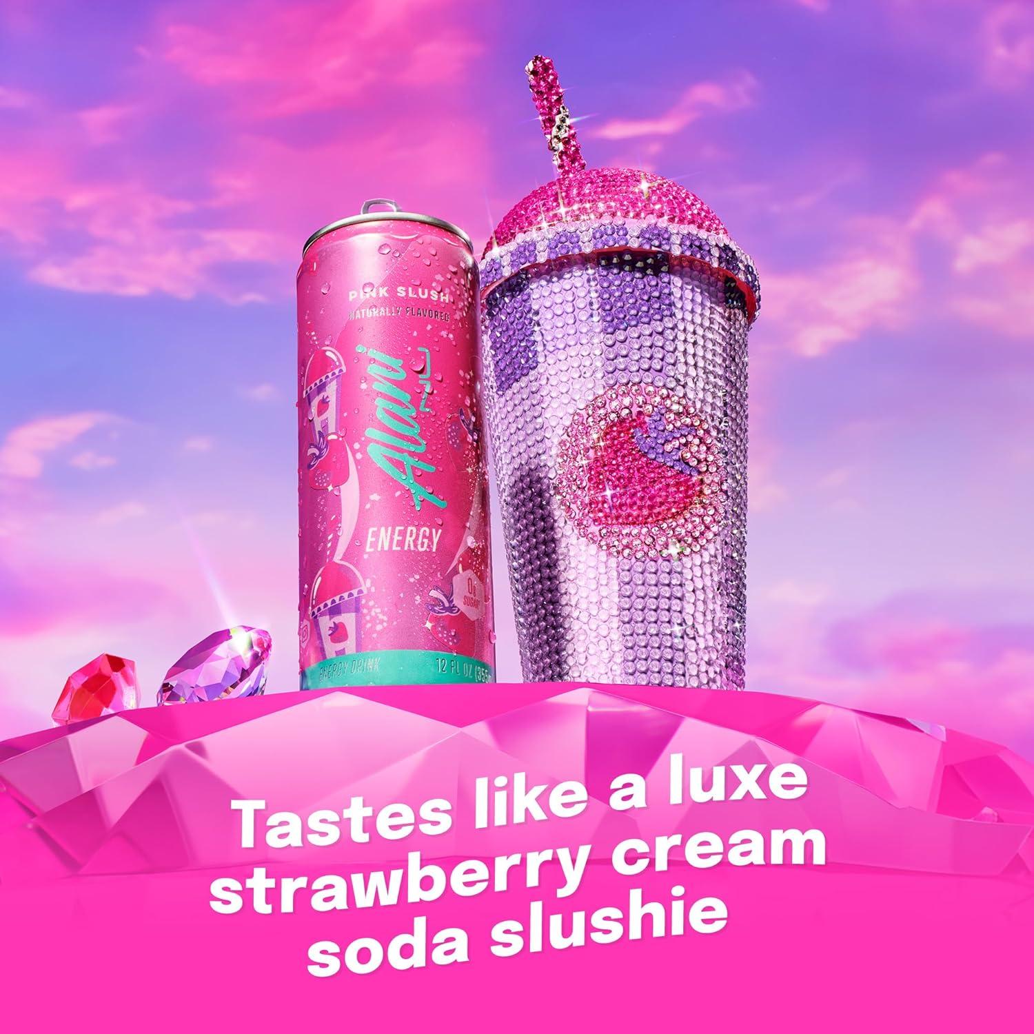 imageAlani Nu JUICY PEACH Sugar Free Low Calorie Energy Drinks 200mg Caffeine Biotin B Vitamins Zero Sugar 10 Calories 12 Fl Oz Cans 12 PackPink Slush