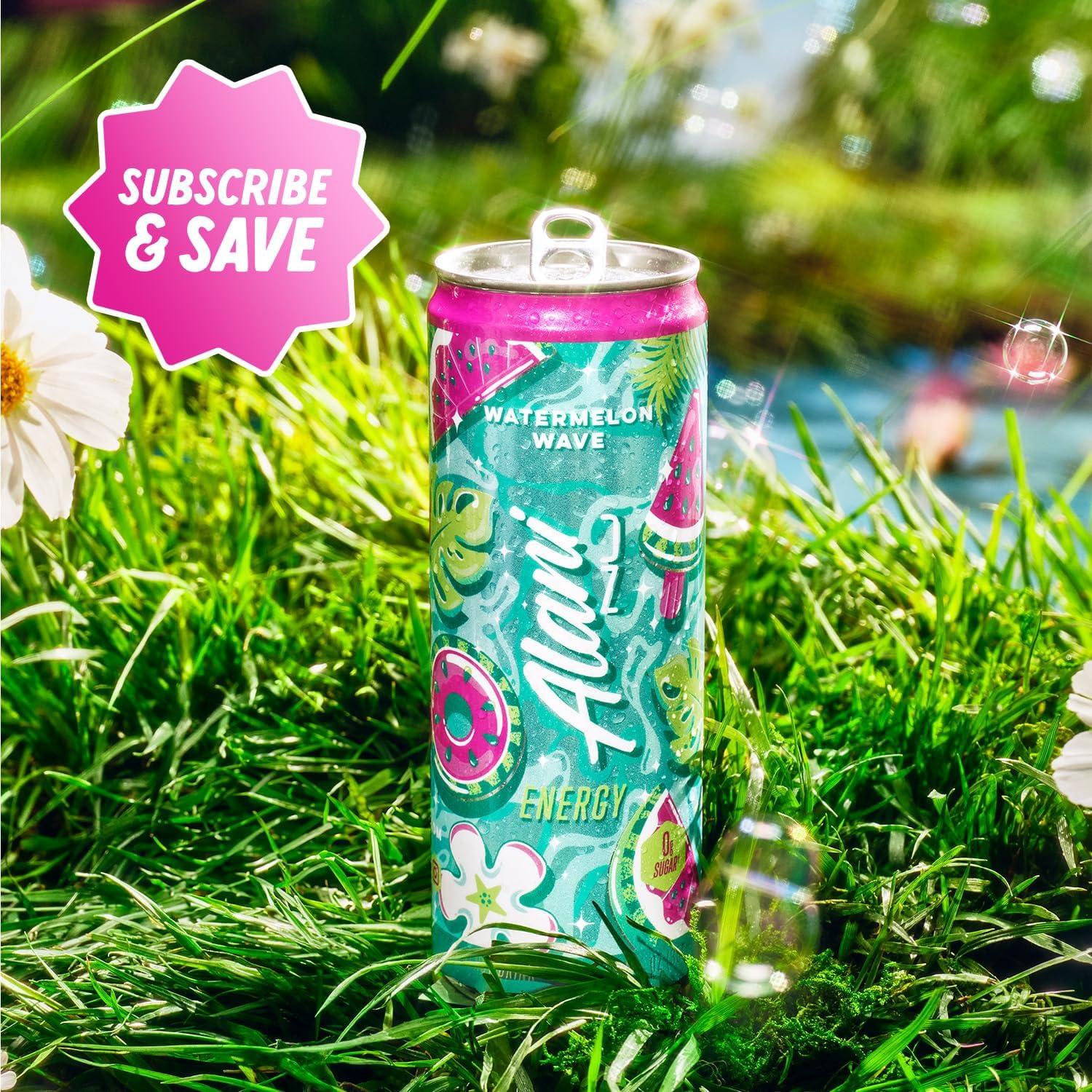 imageAlani Nu JUICY PEACH Sugar Free Low Calorie Energy Drinks 200mg Caffeine Biotin B Vitamins Zero Sugar 10 Calories 12 Fl Oz Cans 12 PackWatermelon Wave