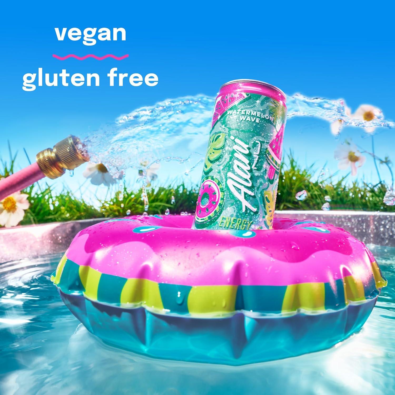 imageAlani Nu JUICY PEACH Sugar Free Low Calorie Energy Drinks 200mg Caffeine Biotin B Vitamins Zero Sugar 10 Calories 12 Fl Oz Cans 12 PackWatermelon Wave