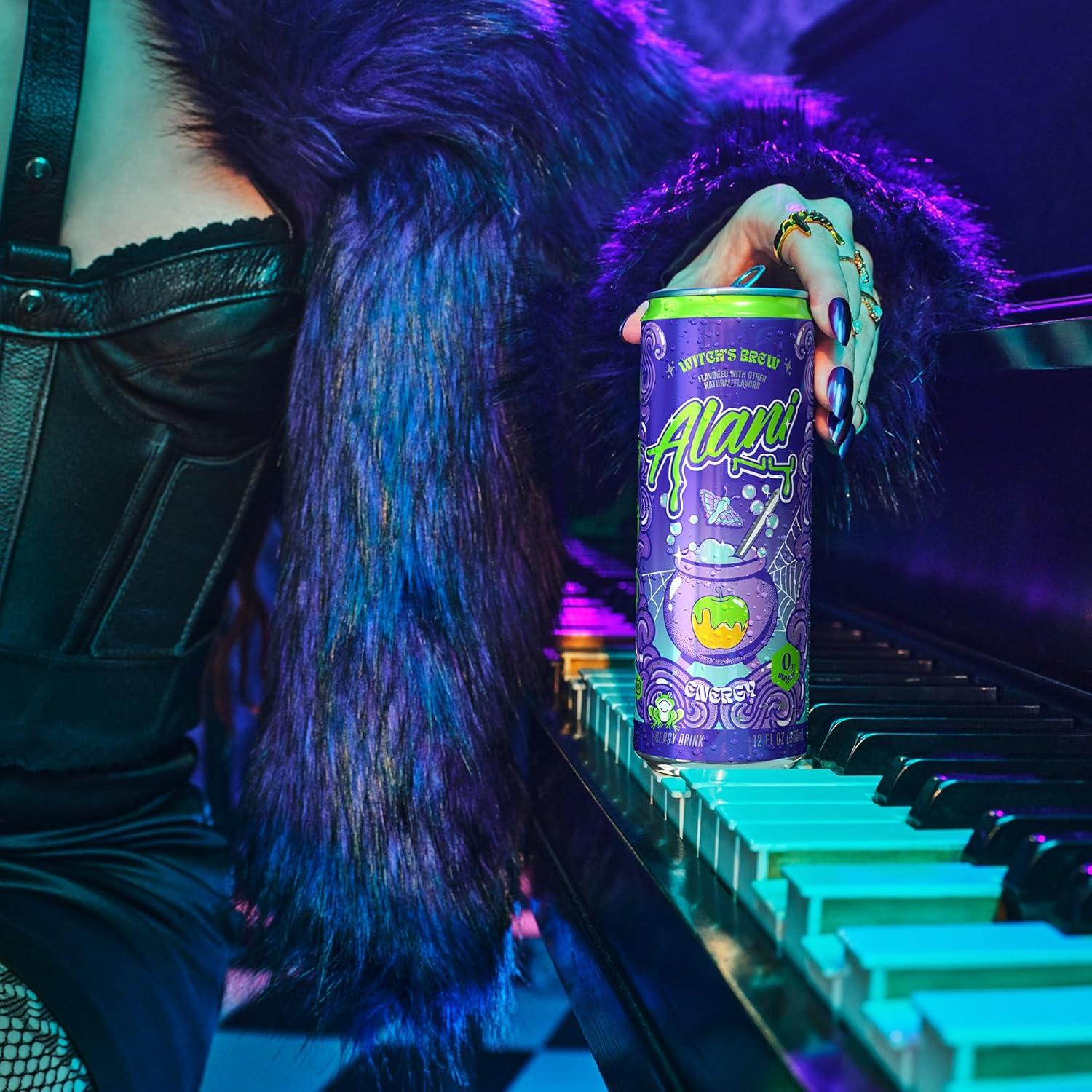 imageAlani Nu JUICY PEACH Sugar Free Low Calorie Energy Drinks 200mg Caffeine Biotin B Vitamins Zero Sugar 10 Calories 12 Fl Oz Cans 12 PackWitchs Brew