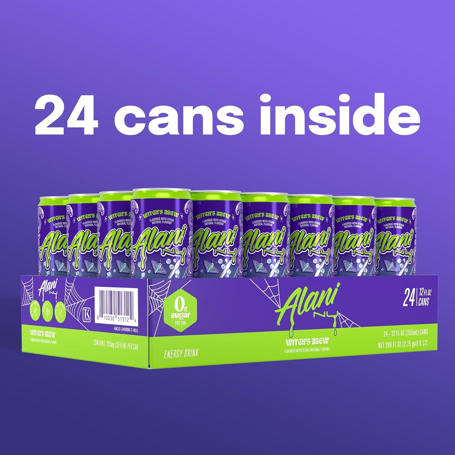 imageAlani Nu JUICY PEACH Sugar Free Low Calorie Energy Drinks 200mg Caffeine Biotin B Vitamins Zero Sugar 10 Calories 12 Fl Oz Cans 12 PackWitchs Brew