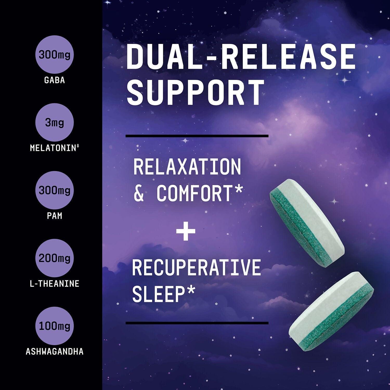 imageBEYOND RAW Anabolic Sleep DuelRelease Stress Sleep amp Recovery Support 60 Count