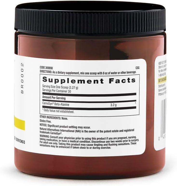 imageBEYOND RAW Chemistry Labs BetaAlanine Powder Increases Workout Performance and Decreases Muscle Soreness 30 Servings