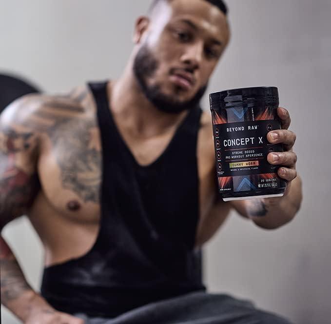 imageBEYOND RAW Concept X Clinically Dosed PreWorkout Powder Contains Caffeine LCitrulline Creatine and BetaAlanine Orange Mango 20 ServingsSweet and Tart