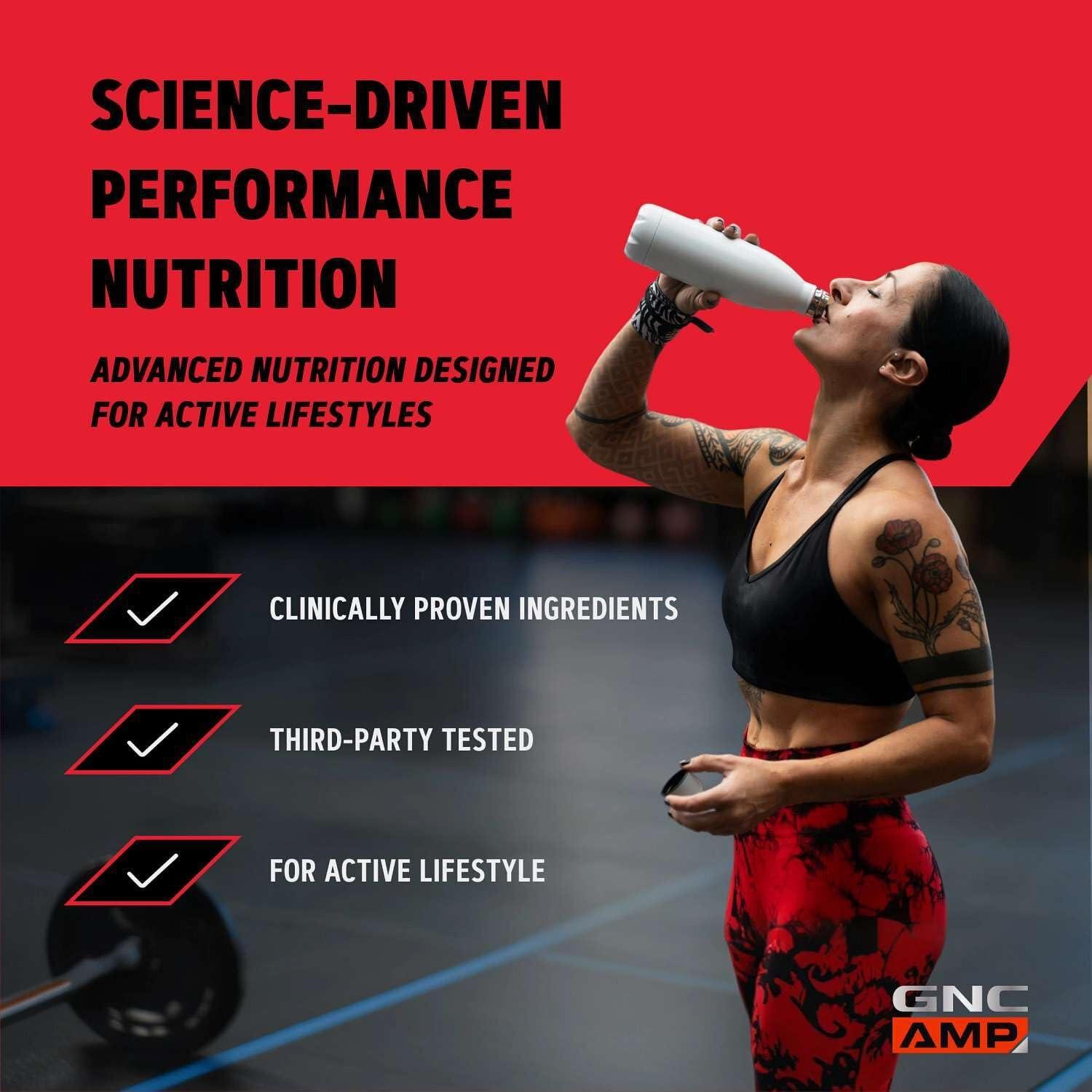 imageGNC AMP Amplified Hydration Electrolyte Powder Drink Mix Enhanced Electrolyte amp Healthy Digestion Complex Acai Blueberry Pomegranate 10 CountLemon