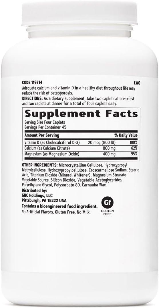 imageGNC Calcium Citrate Plus 800mg Supplement Supports Bone Health 45 Servings