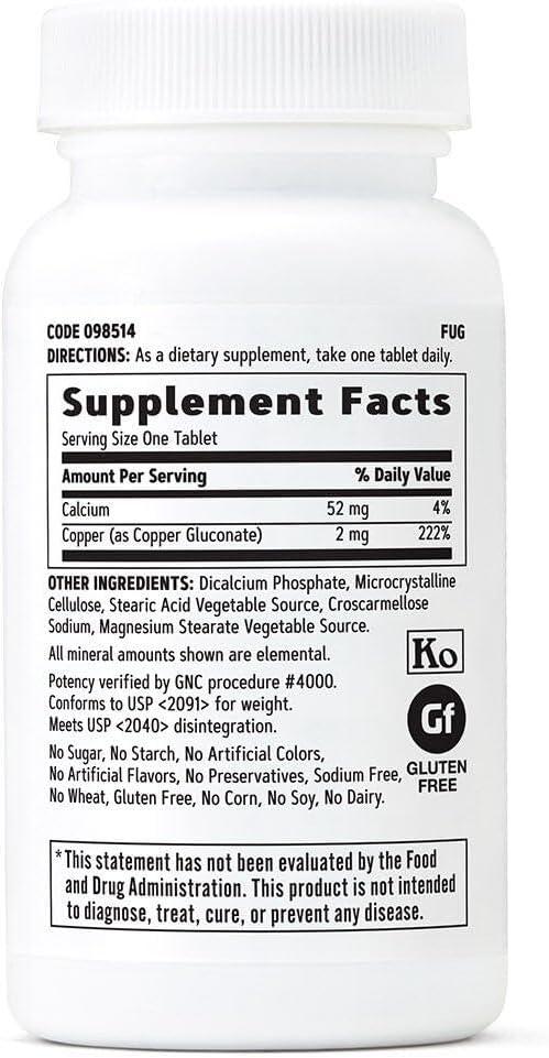 imageGNC Copper 2mg Important for Iron Absorption 100 Count