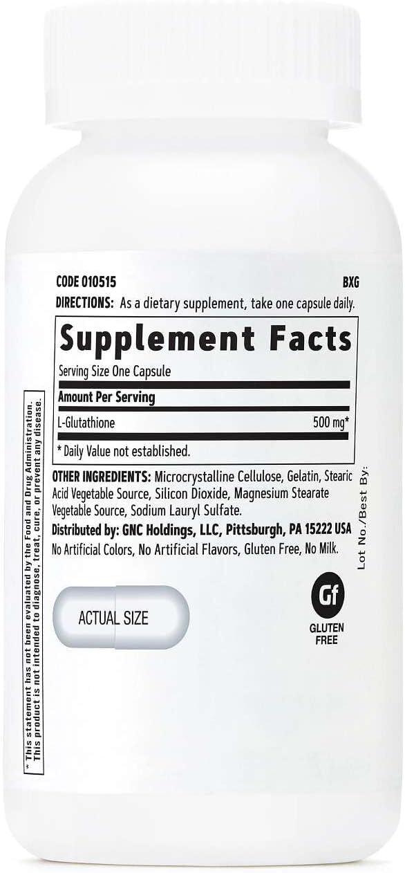 imageGNC Glutathione 500mg 60 Capsules Supports Immune Health