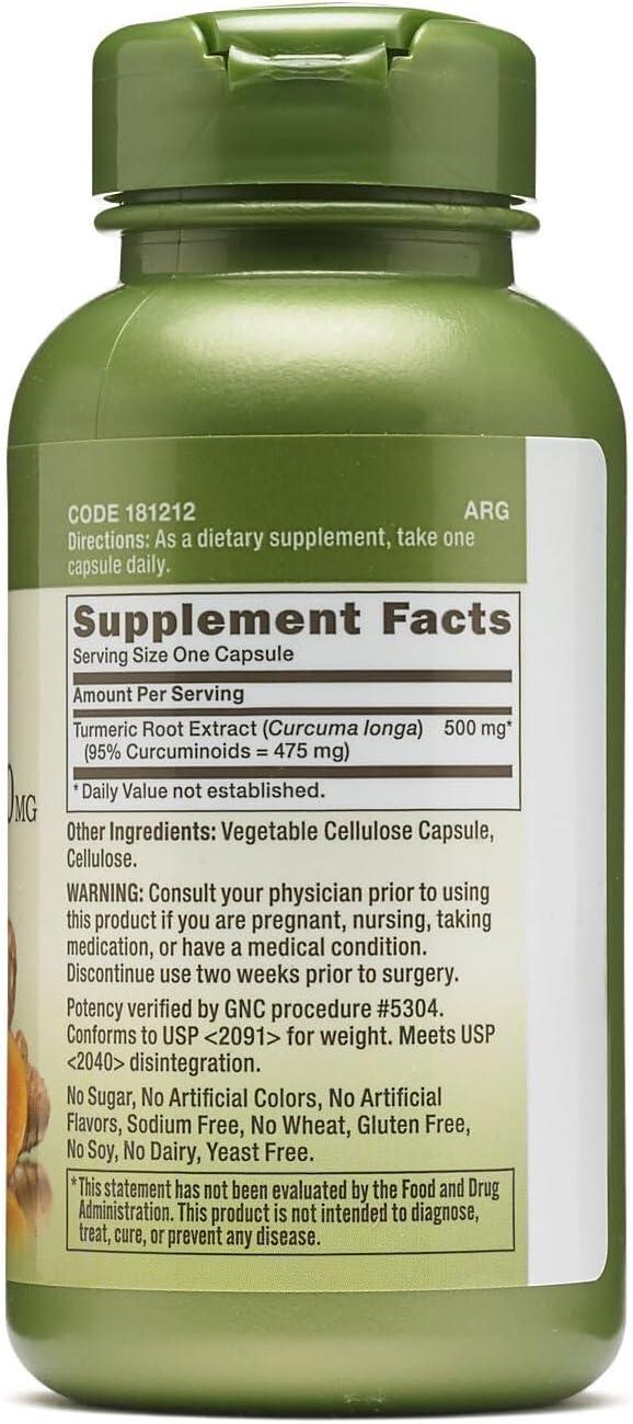 imageGNC Herbal Plus Turmeric Curcumin 500mg 100 capsules100 Count Pack of 1