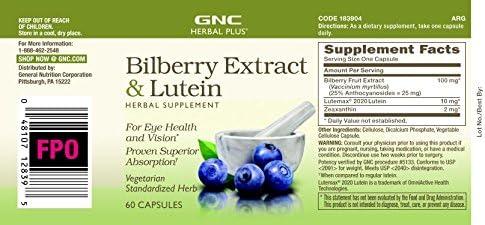imageGNC Herbal Plus Bilberry Extract and Lutein Supplement Vegetarian Supports Eye and Vision Health 60 Servings2