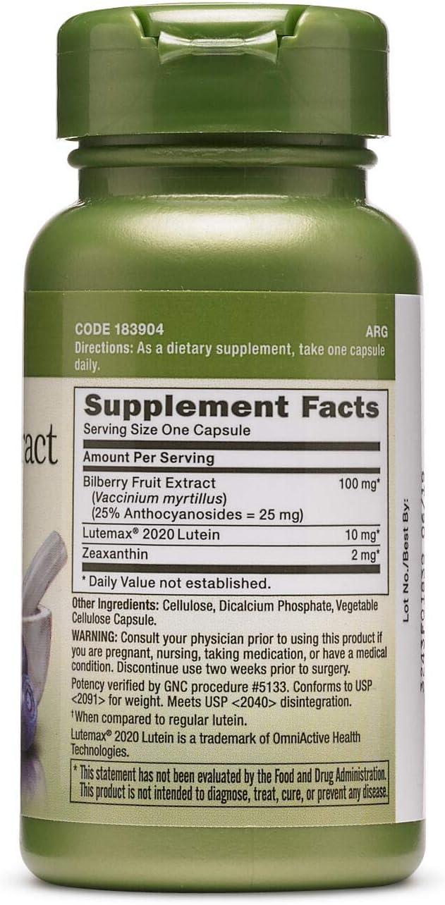 imageGNC Herbal Plus Bilberry Extract and Lutein Supplement Vegetarian Supports Eye and Vision Health 60 Servings2