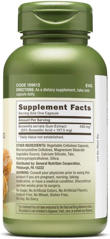 imageGNC Herbal Plus Boswellia Extract 450mg Supplement Vegetarian Supports Joint Health 100 Servings
