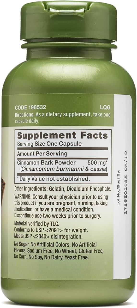 imageGNC Herbal Plus Cinnamon Bark 500mg Supplement Traditional Ayurvedic Herb 100 Servings100 Count Pack of 1