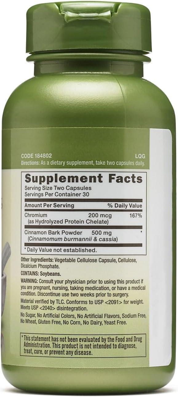 imageGNC Herbal Plus Cinnamon amp Chromium Supplement Vegetarian 30 Servings60 Count Pack of 1