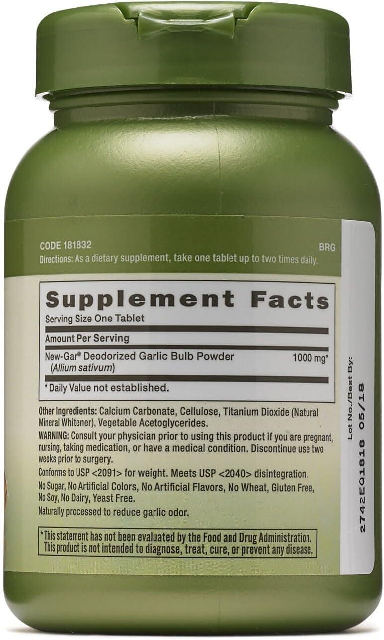 imageGNC Herbal Plus Odorless Super Garlic 1000mg 100 Tablets Supports Cardiovascular Health