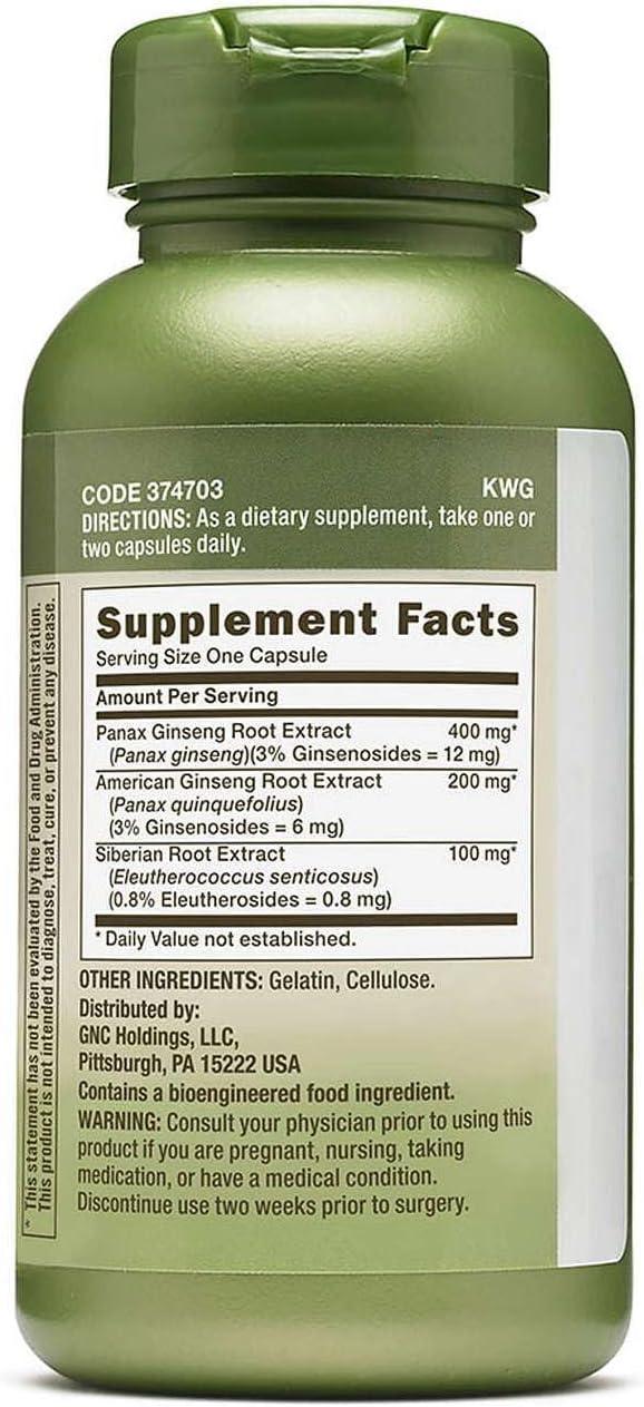 imageGNC Herbal Plus Triple Ginsa Supplement Supports Vitality 100 Servings100 Count Pack of 1