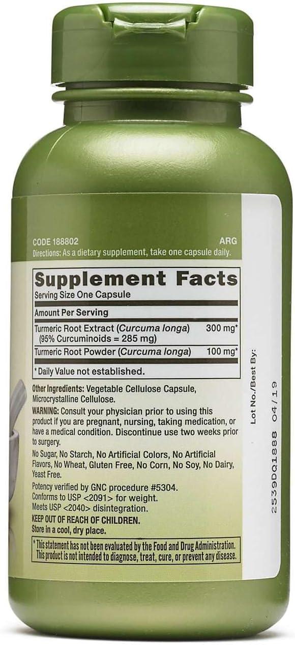 imageGNC Herbal Plus Turmeric Complex Supplement Vegetarian 100 Capsules