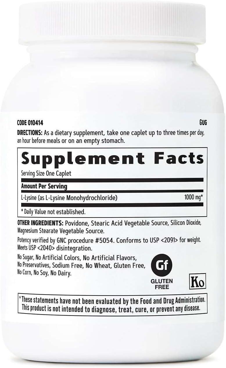 imageGNC LLysine 1000mg 90 Vegetarian Tablets