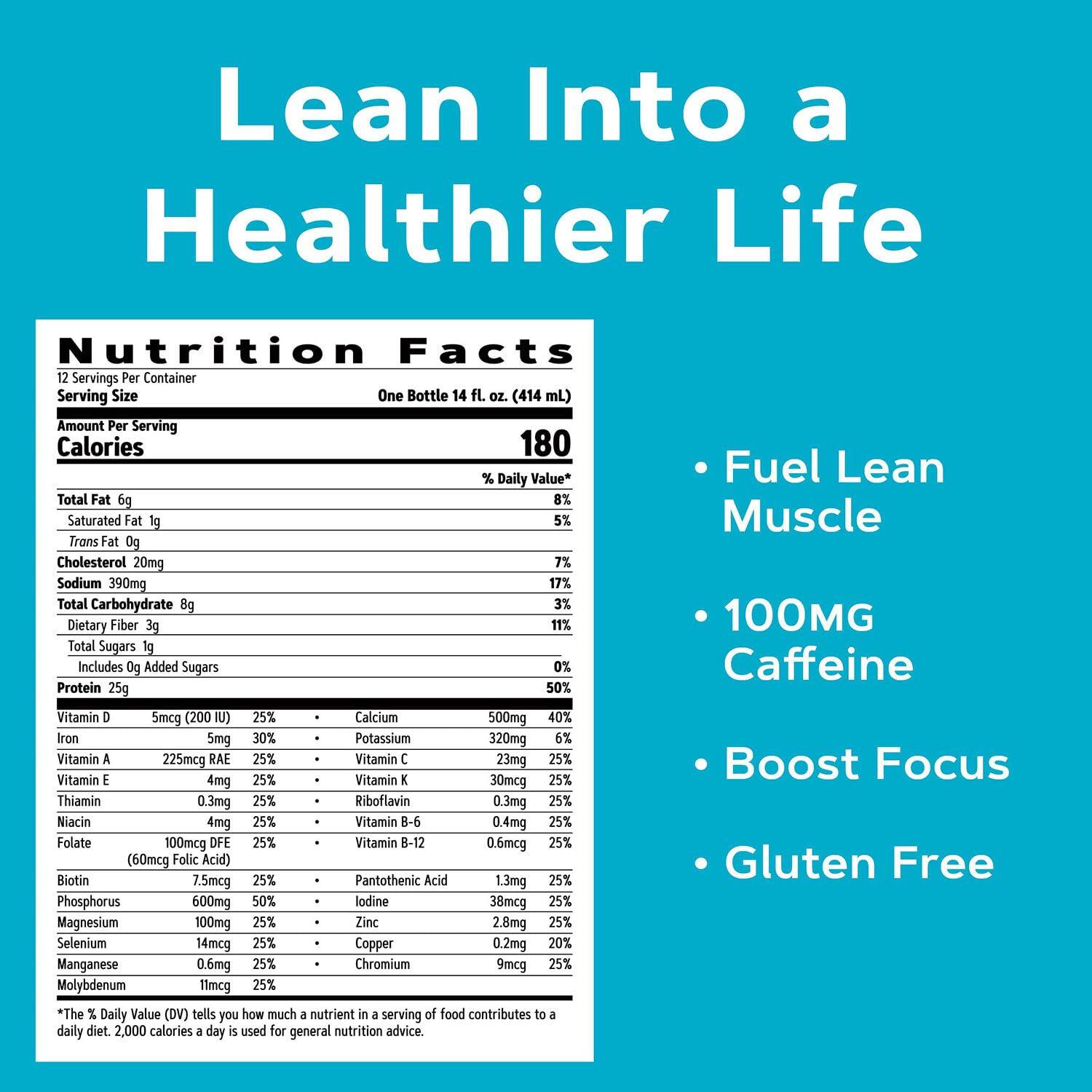 imageGNC Lean Shake Burn With Caffeine Meal Replacement Chocolate Mocha 25g Protein Clinically Proven Weight Management Ready To Drink Zero Added Sugar 14 oz Bottles Pack of 12