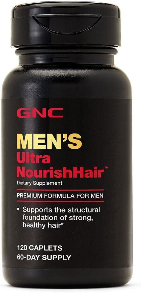 imageGNC Mens Ultra Nourish Hair Supplement for Men Supports Strong Healthy Hair 120 Caplets120 Count Pack of 2