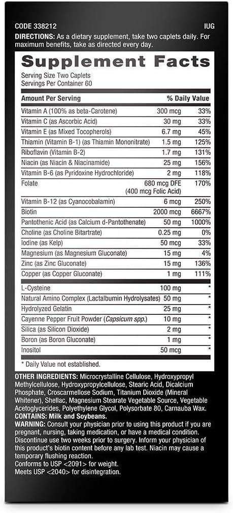 imageGNC Mens Ultra Nourish Hair Supplement for Men Supports Strong Healthy Hair 120 Caplets120 Count Pack of 2