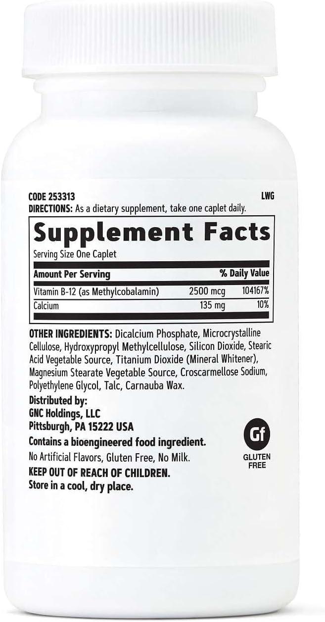 imageGNC Methyl B12 2500mcg Supplement Essential for Carbohydrate Metabolism and Energy Production 100 Servings