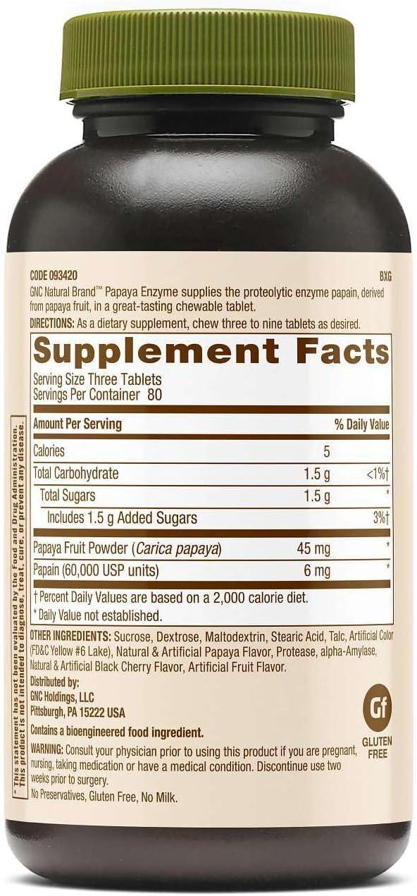 imageGNC Natural Brand Papaya Enzyme 240 Tablets Supports Healthy Digestive Function