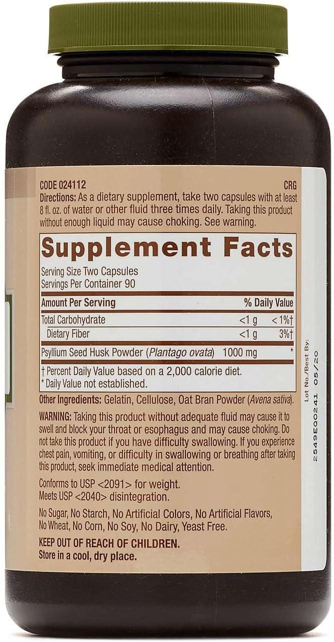 imageGNC Natural Brand Psyllium Seed Husk 500mg Supports Digestive Health 180 Capsules180 Count Pack of 1