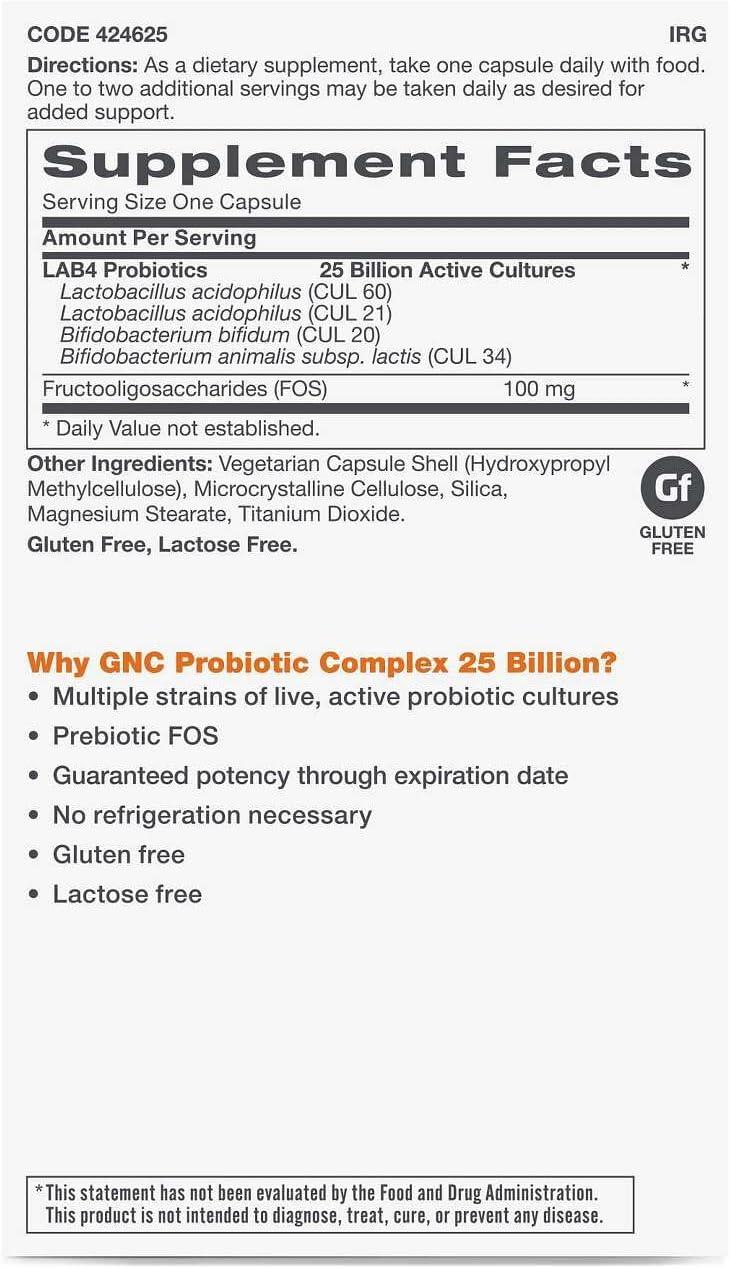 imageGNC Probiotic Complex Daily Need with 25 Billion CFUs Twin Pack 30 Capsules per Bottle Daily Probiotic Support1