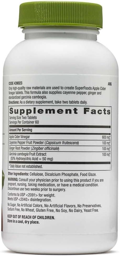imageGNC SuperFoods Apple Cider Vinegar120 Count Pack of 2