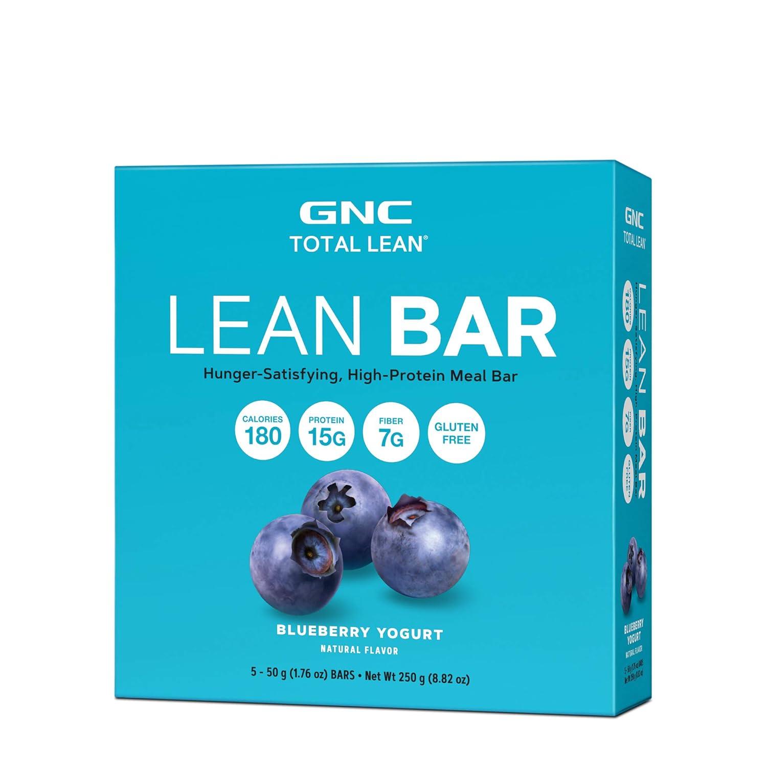 imageGNC Total Lean Layered Lean Bar Hunger Satisfying High Protein Snack Bar Peanut Butter Pie 9 BarsBlueberry Yogurt