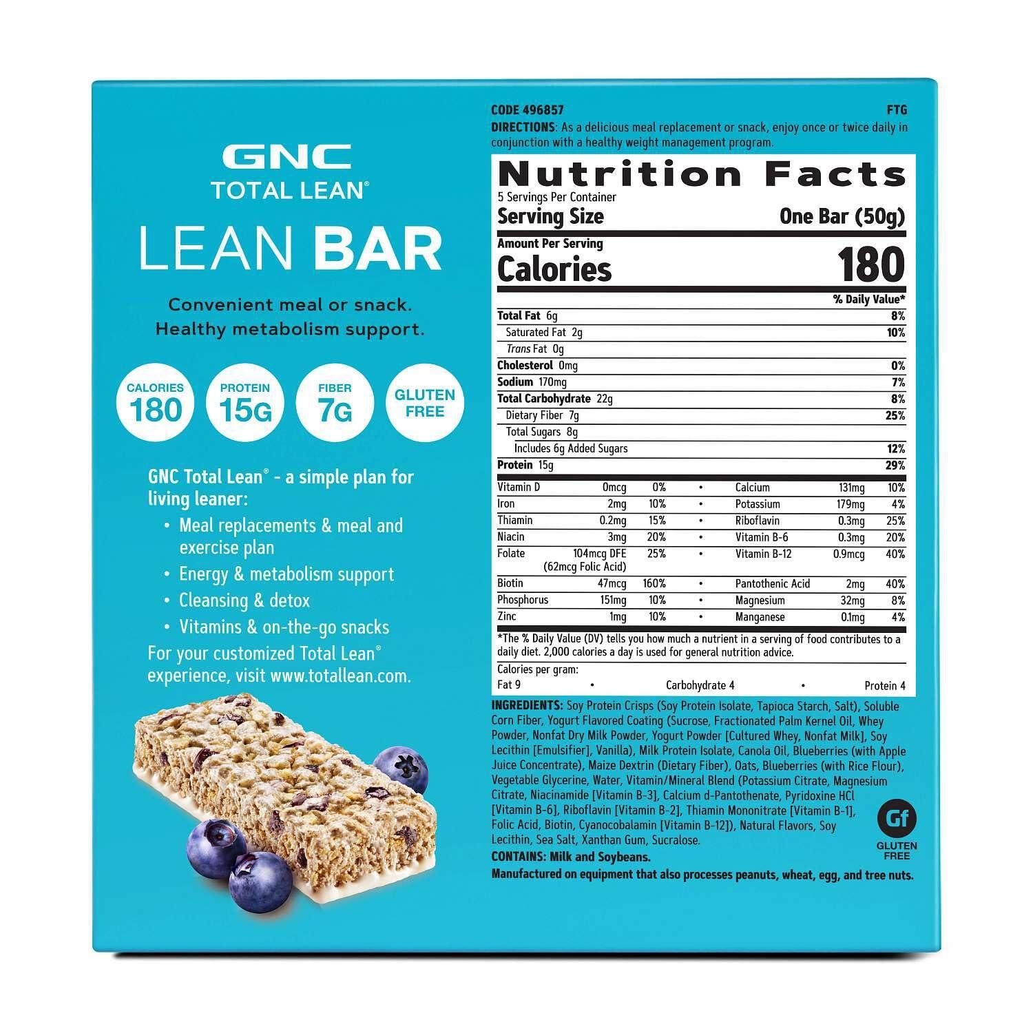 imageGNC Total Lean Layered Lean Bar Hunger Satisfying High Protein Snack Bar Peanut Butter Pie 9 BarsBlueberry Yogurt
