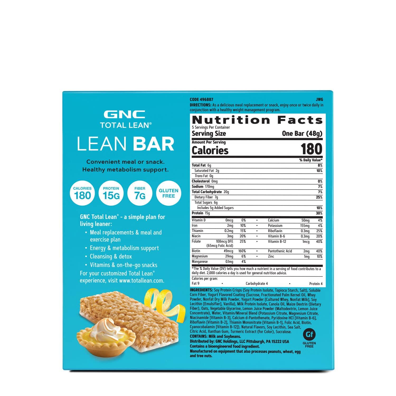 imageGNC Total Lean Layered Lean Bar Hunger Satisfying High Protein Snack Bar Peanut Butter Pie 9 BarsLemon Meringue
