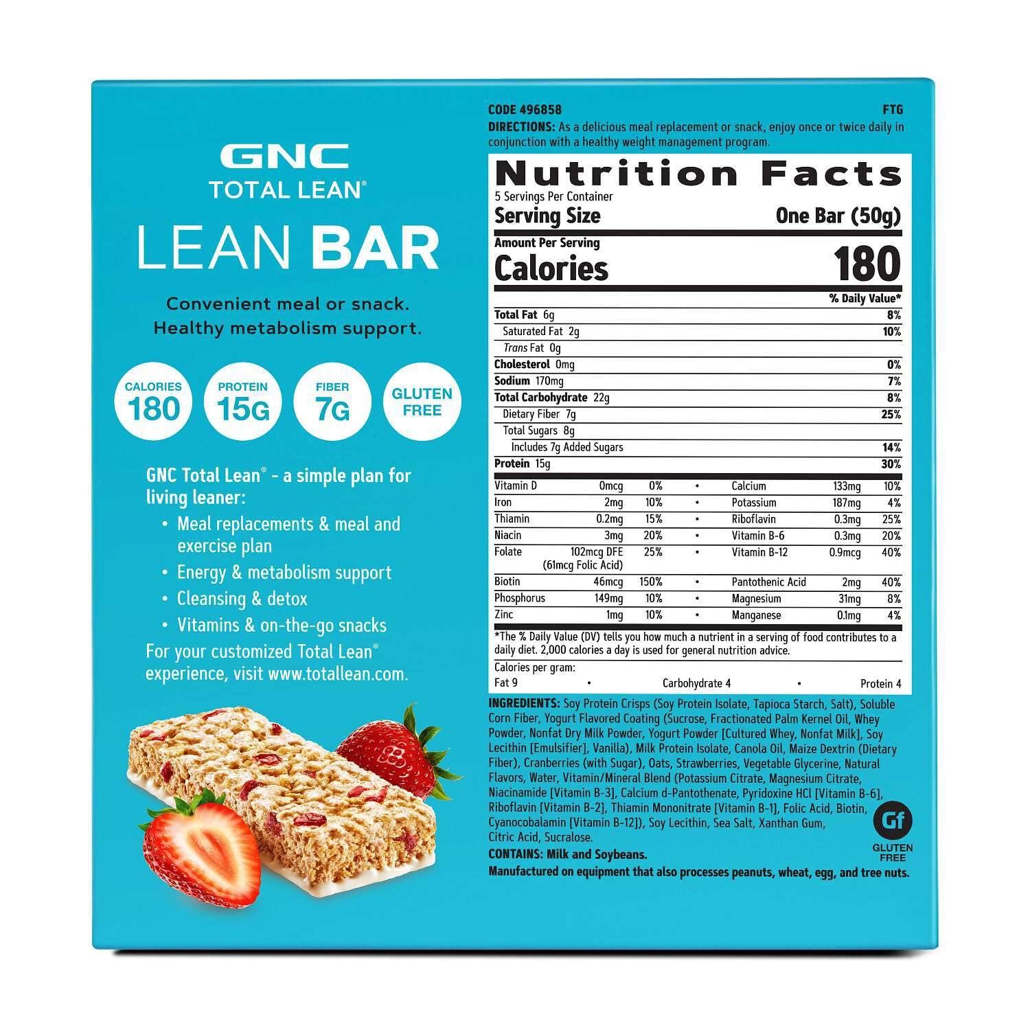 imageGNC Total Lean Layered Lean Bar Hunger Satisfying High Protein Snack Bar Peanut Butter Pie 9 BarsStrawberry Yogurt