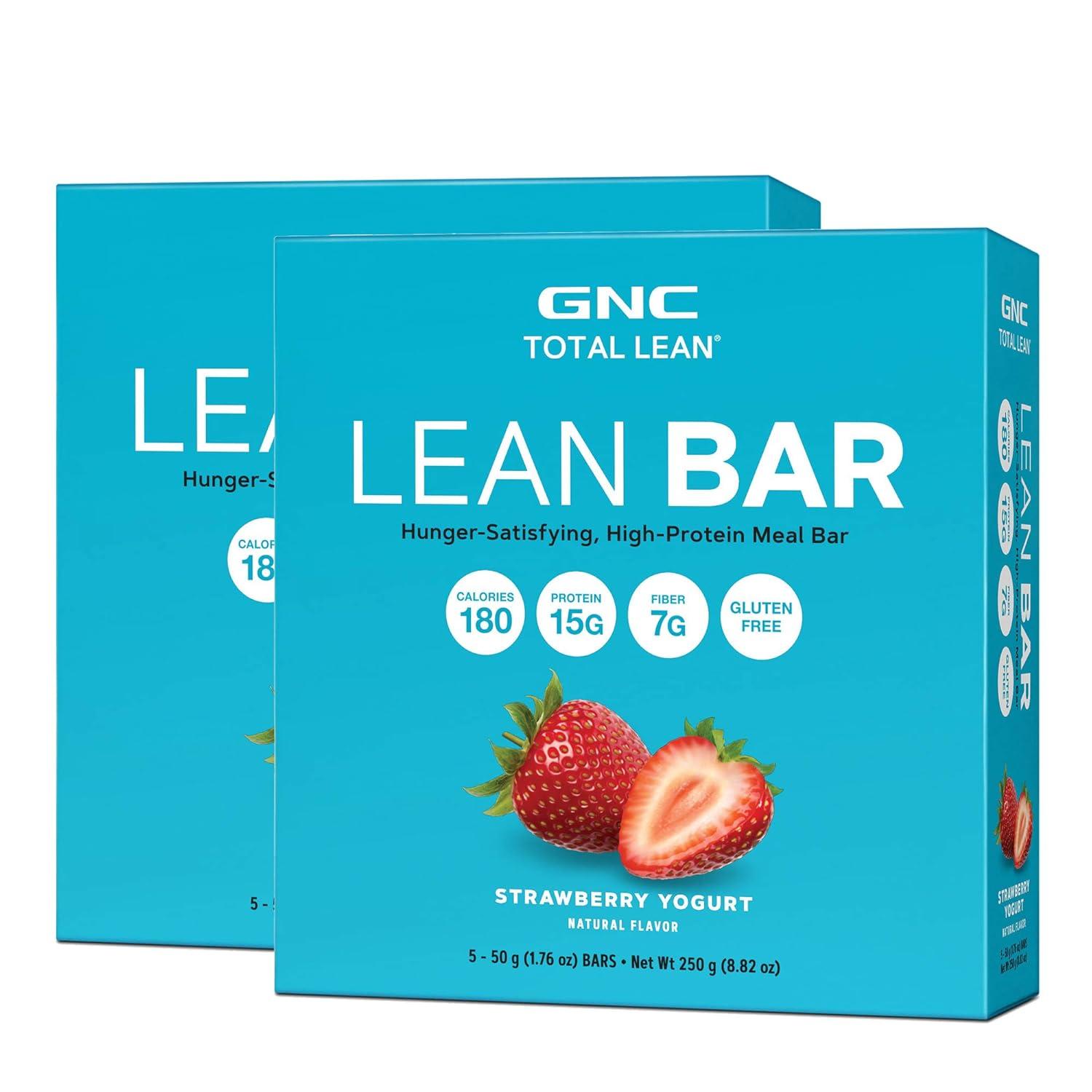 imageGNC Total Lean Layered Lean Bar Hunger Satisfying High Protein Snack Bar Peanut Butter Pie 9 BarsStrawberry Yogurt