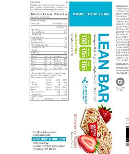imageGNC Total Lean Layered Lean Bar Hunger Satisfying High Protein Snack Bar Peanut Butter Pie 9 BarsStrawberry Yogurt