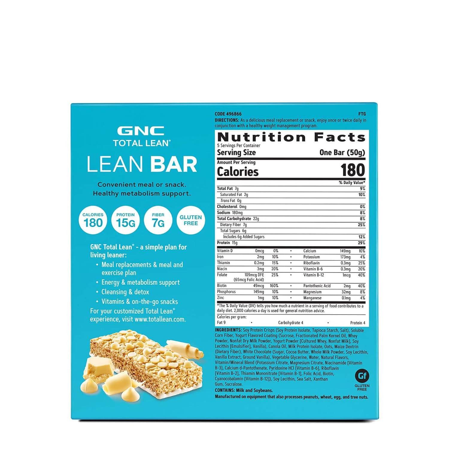 imageGNC Total Lean Layered Lean Bar Hunger Satisfying High Protein Snack Bar Peanut Butter Pie 9 BarsWhite Chocolate Crunch