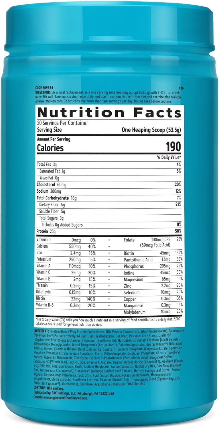 imageGNC Total Lean Lean Shake Slimvance Caffeine Free Vanilla Caramel 20 ServingsStrawberry Banana